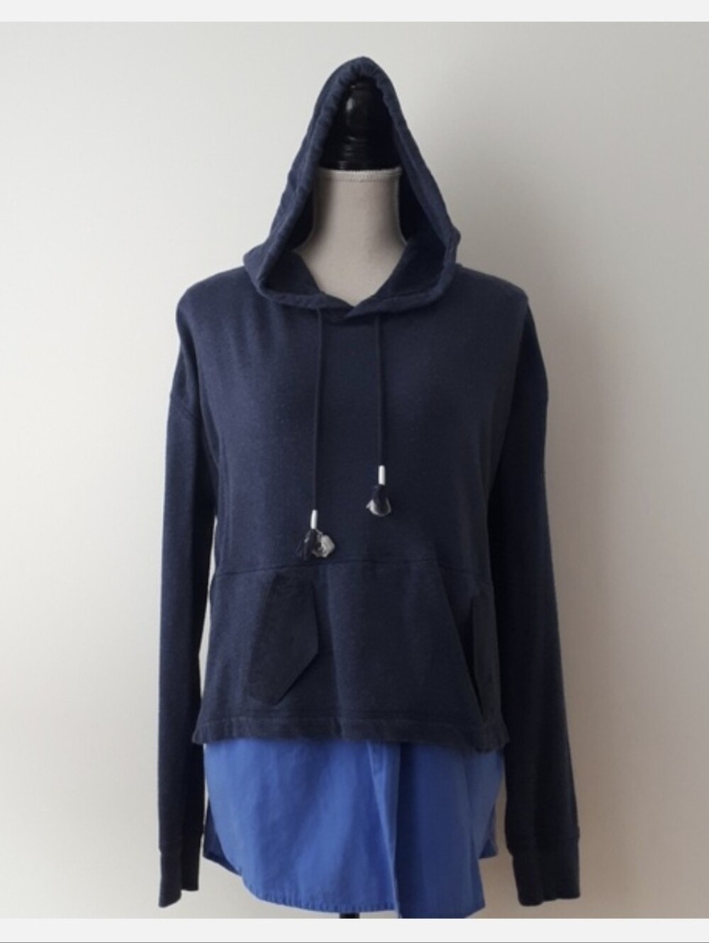 Greystate Navy Hooded Layered Sweatshirt